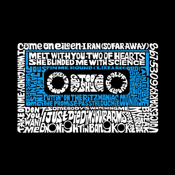 Women's Word Art Hooded Sweatshirt - 80s One Hit Wonders - Picture 2 of 2